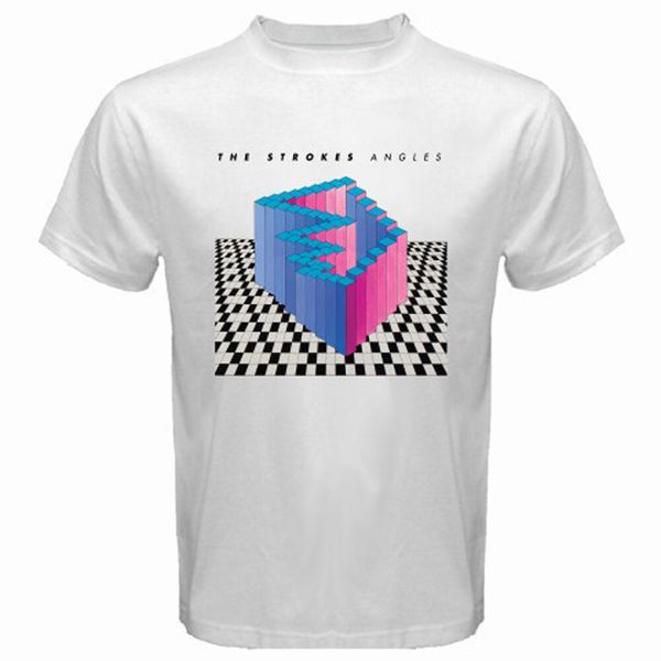 the strokes *angles men's white t-shirt size s to 3xl, White;black